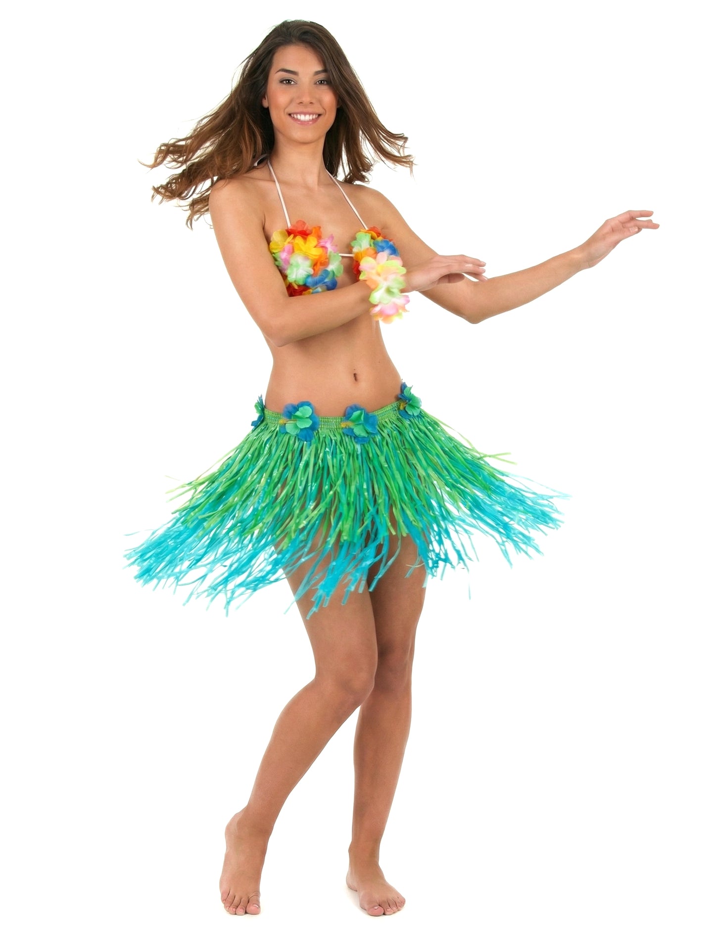 Kratka i plava havajska suknja s cvjetovima za odrasle