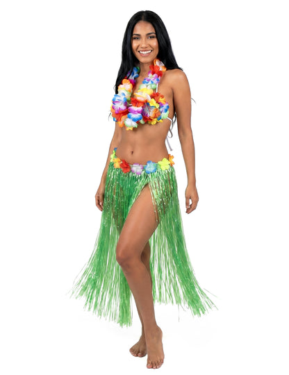 Duga havajska suknja zelena odrasla osoba