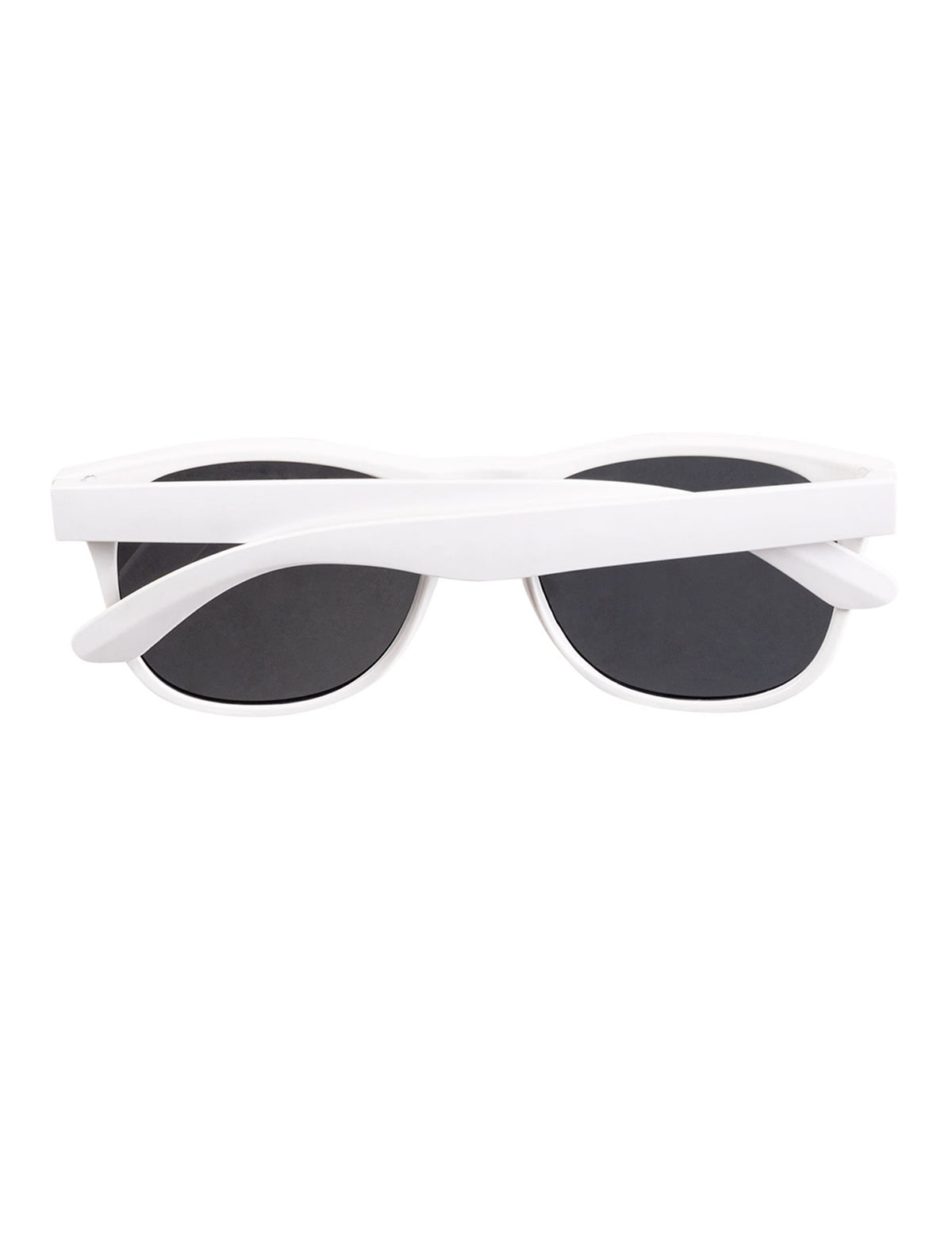 Vue des lunettes de soleil blanches pliées du kit d'accessoires arc en ciel