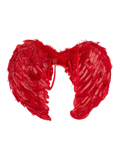 Kit accessoires d'ange pour adulte rouge en plumes