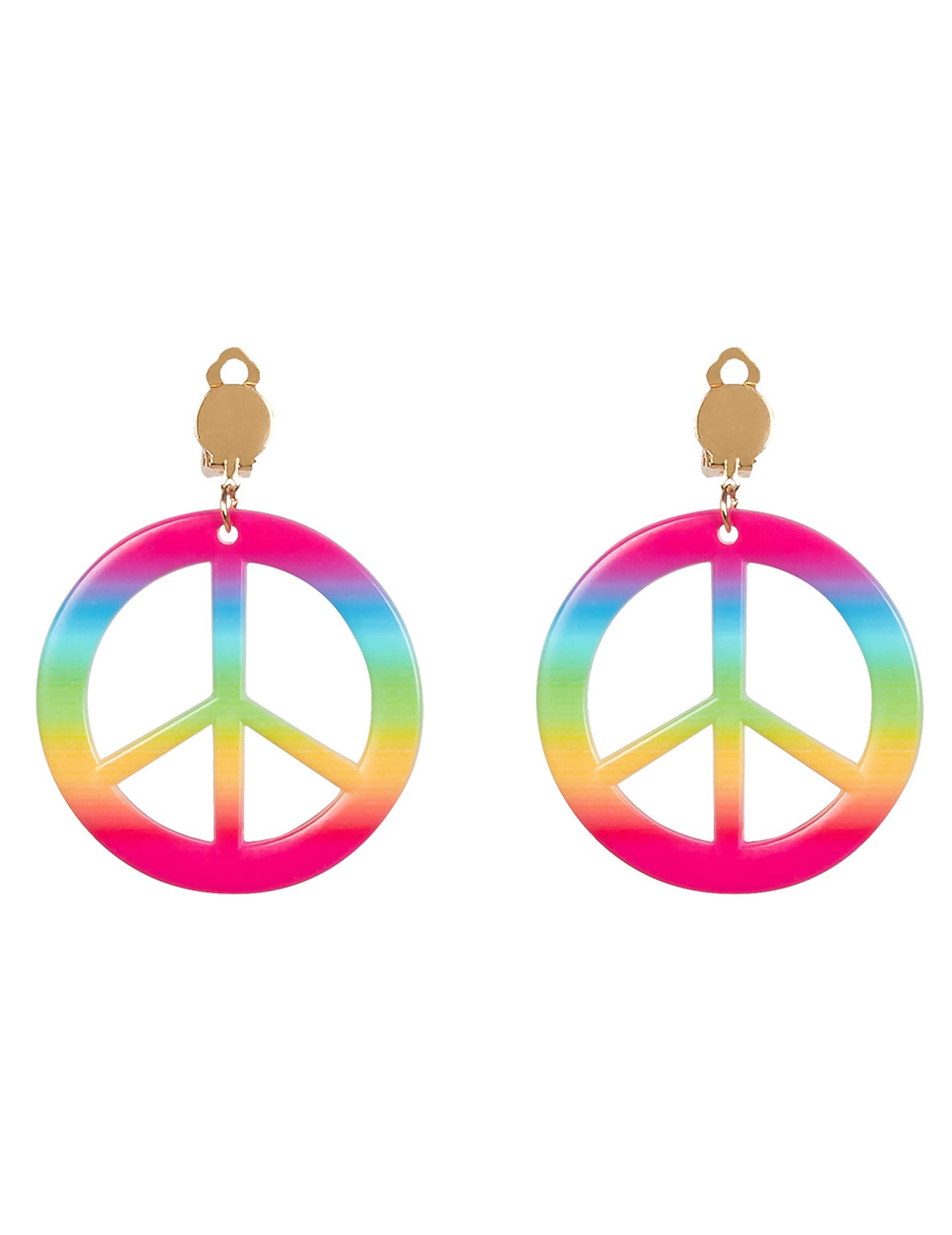 Boucles d'oreilles peace and love du kit accessoires hippie deluxe