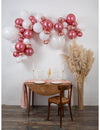 Kit arche de 70 ballons rose gold pour décoration blanc et rose gold