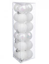 Lot de 18 mini boules de Noël blanches pailletées et mates