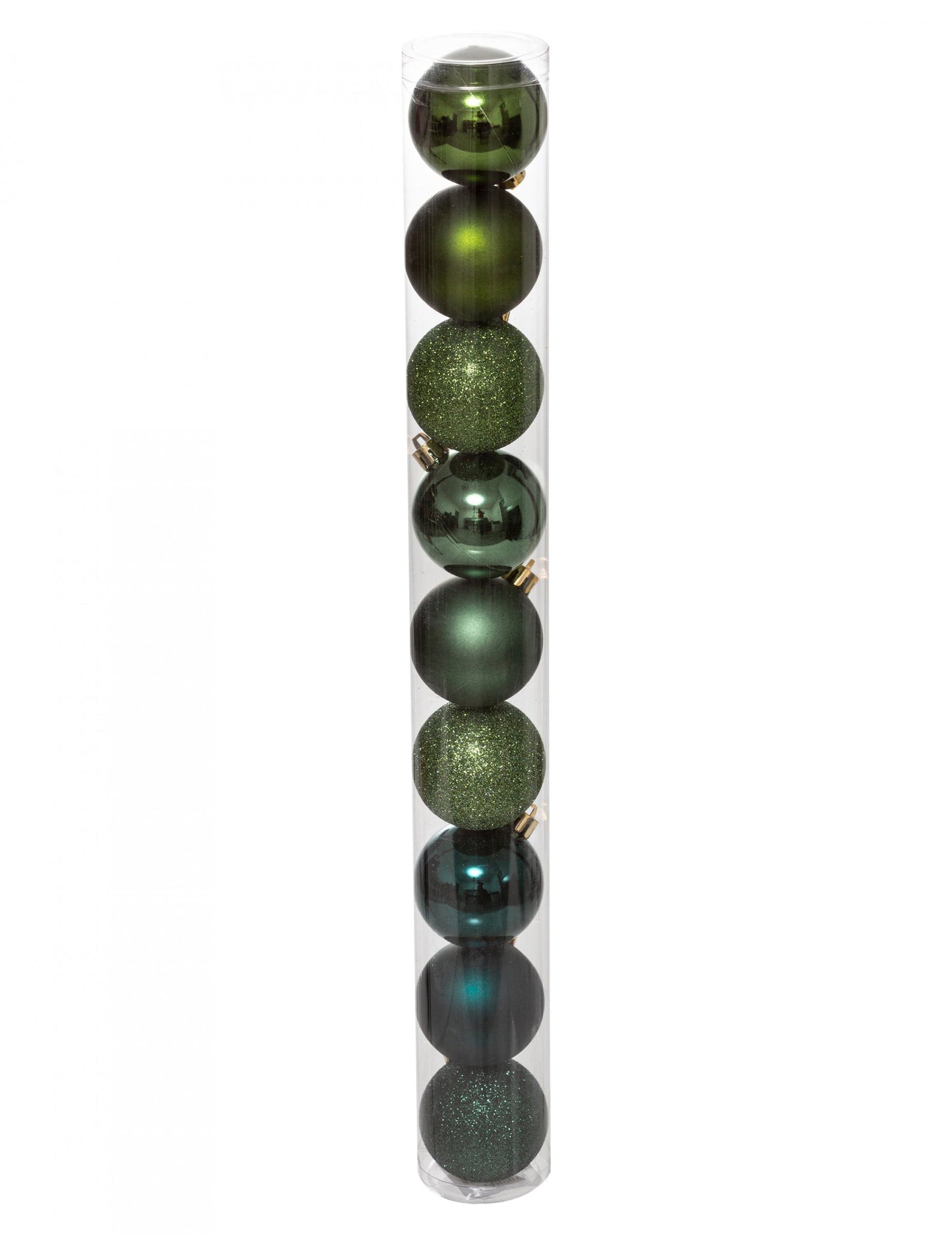 9 plavo-zelenih božićnih kuglica 6 cm mat i sjajni