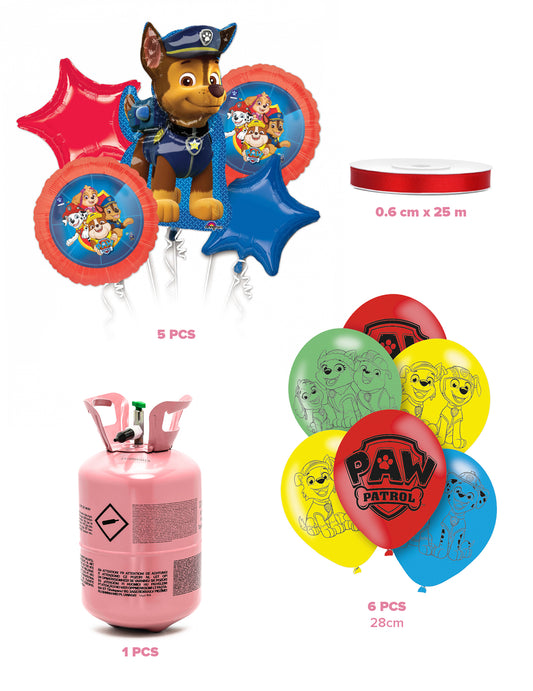 Komplet s bocom helija s 11 balona Pat Patrouille™ i vrpcom
