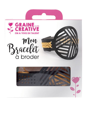 Komplet za vezenje narukvica s geometrijskim uzorkom iz crne kože za odrasle