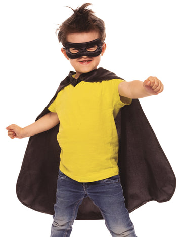 Dječji crni ogrtač i maska superheroja