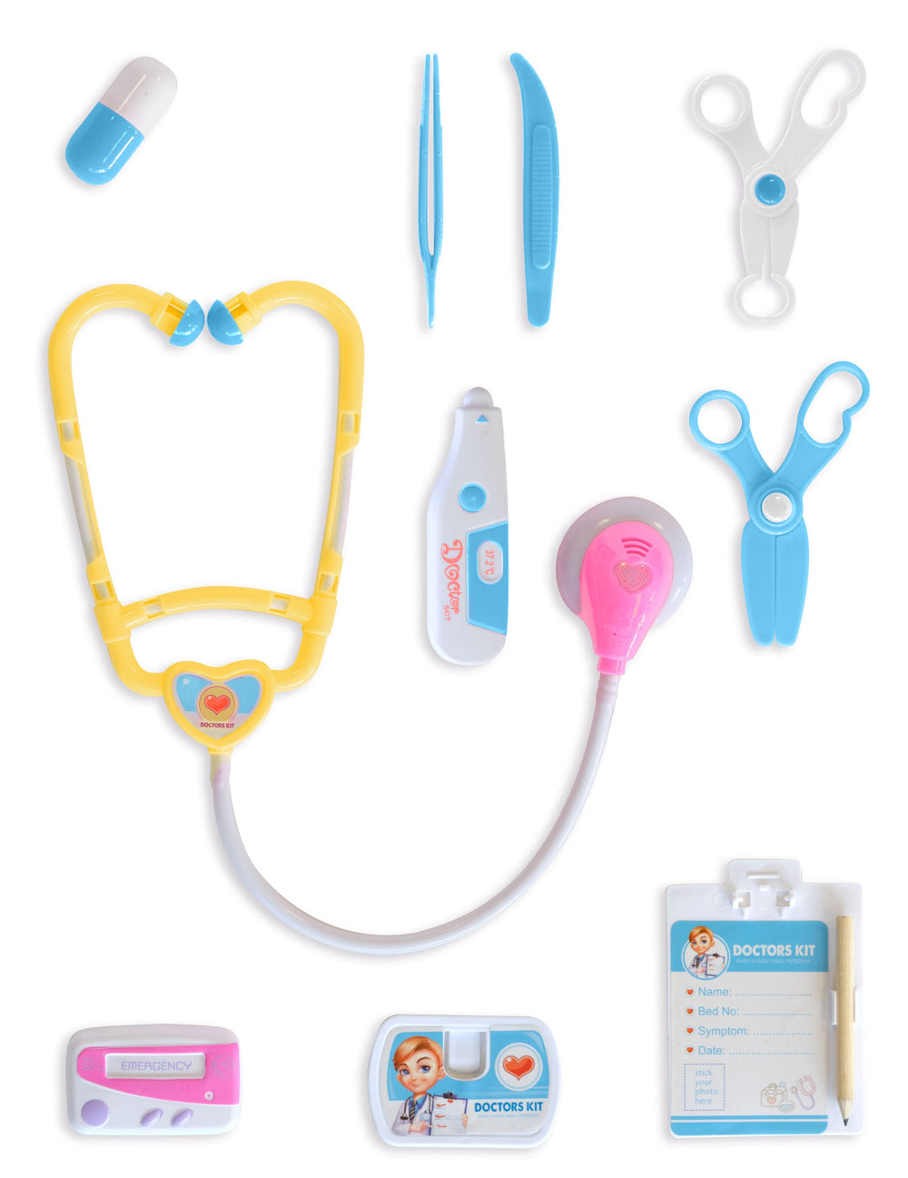 Kit de docteur pour enfant 10 pièces bleu