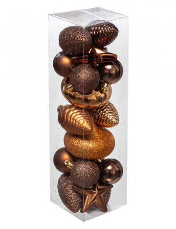 Komplet brončanih ukrasa za božićno drvce, 18 komada 