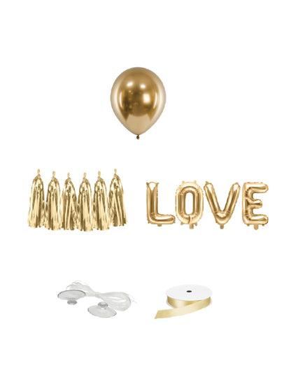 12-dijelni set za ukrašavanje automobila u zlatnoj boji za vjenčanje