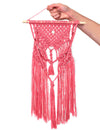 Kit macramé suspension bohème rose diy en coton