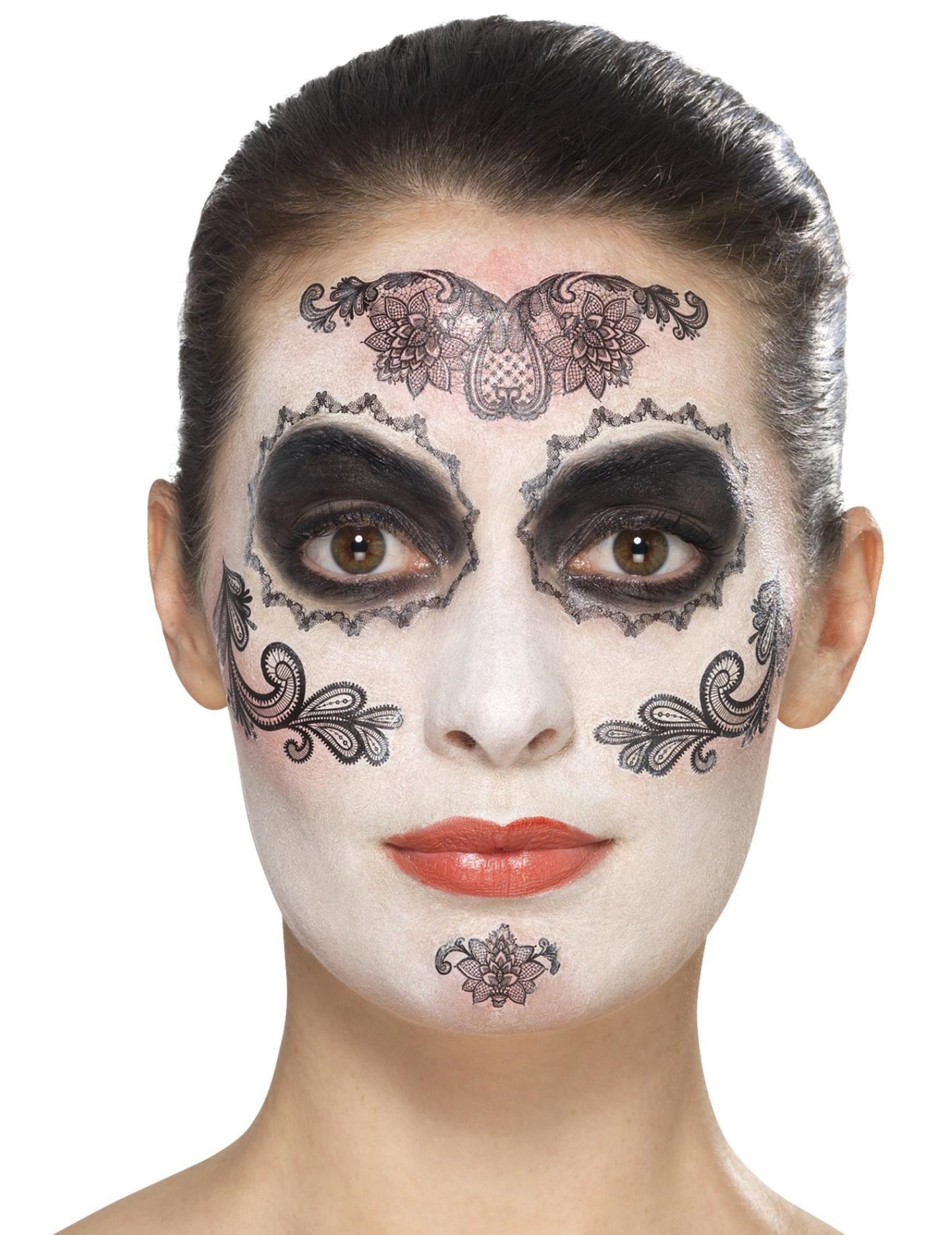 Komplet za šminkanje glamura s lažnim trepavicama i nakitom Dia de los Muertos