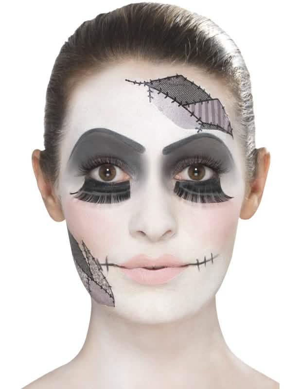 Prednji prikaz kompleta šminke za lutku halloween