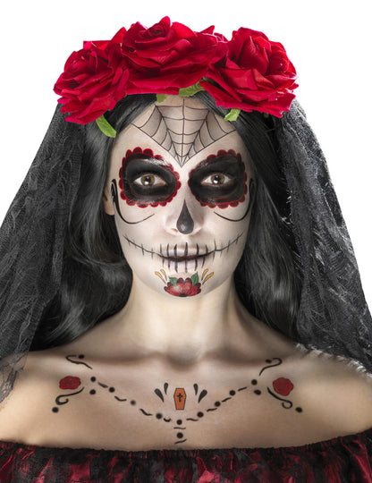 Komplet šminka princeza pauk žena dia de los muertos