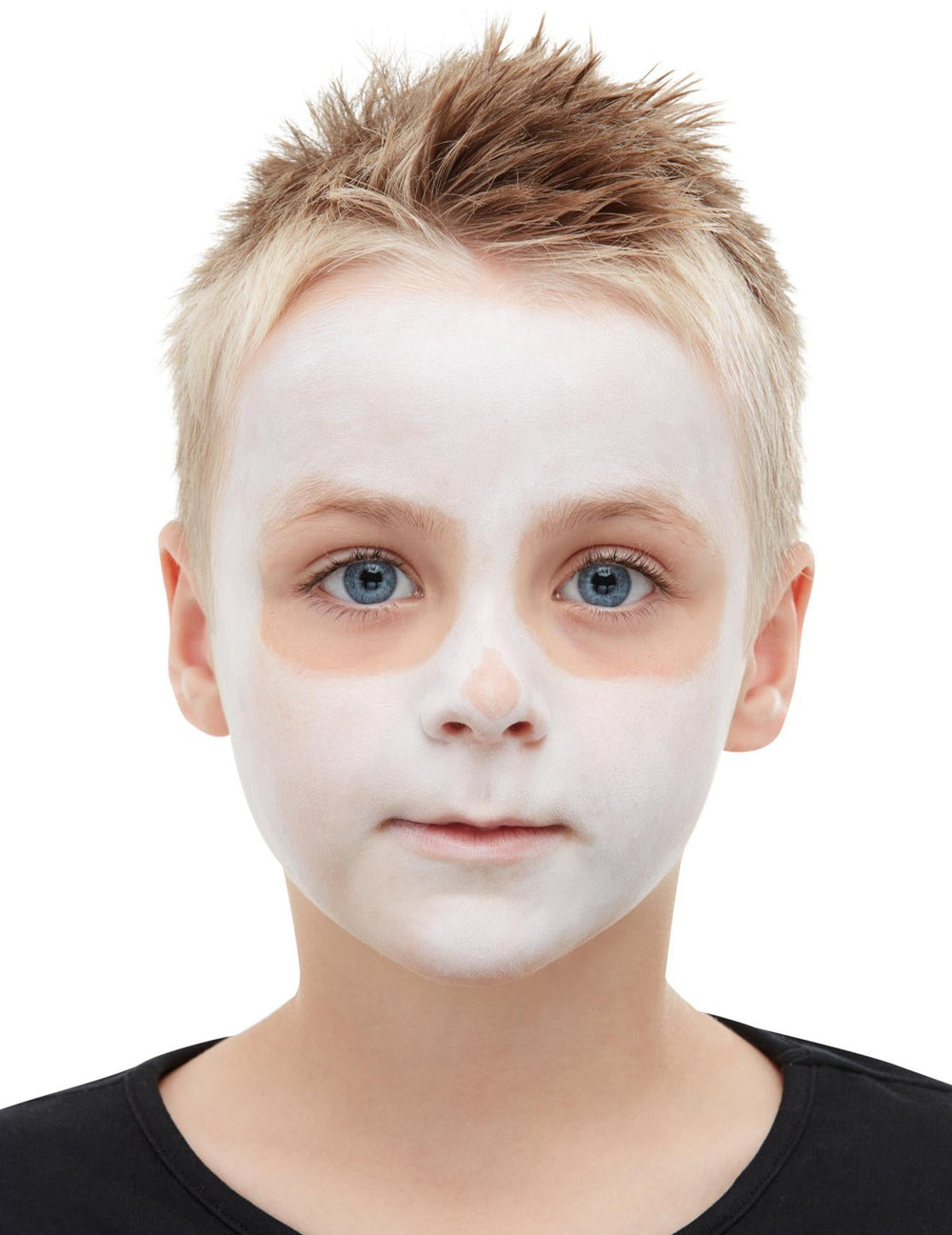 Aperçu de la base blanche sur le visage du kit maquillage squelette pour enfant