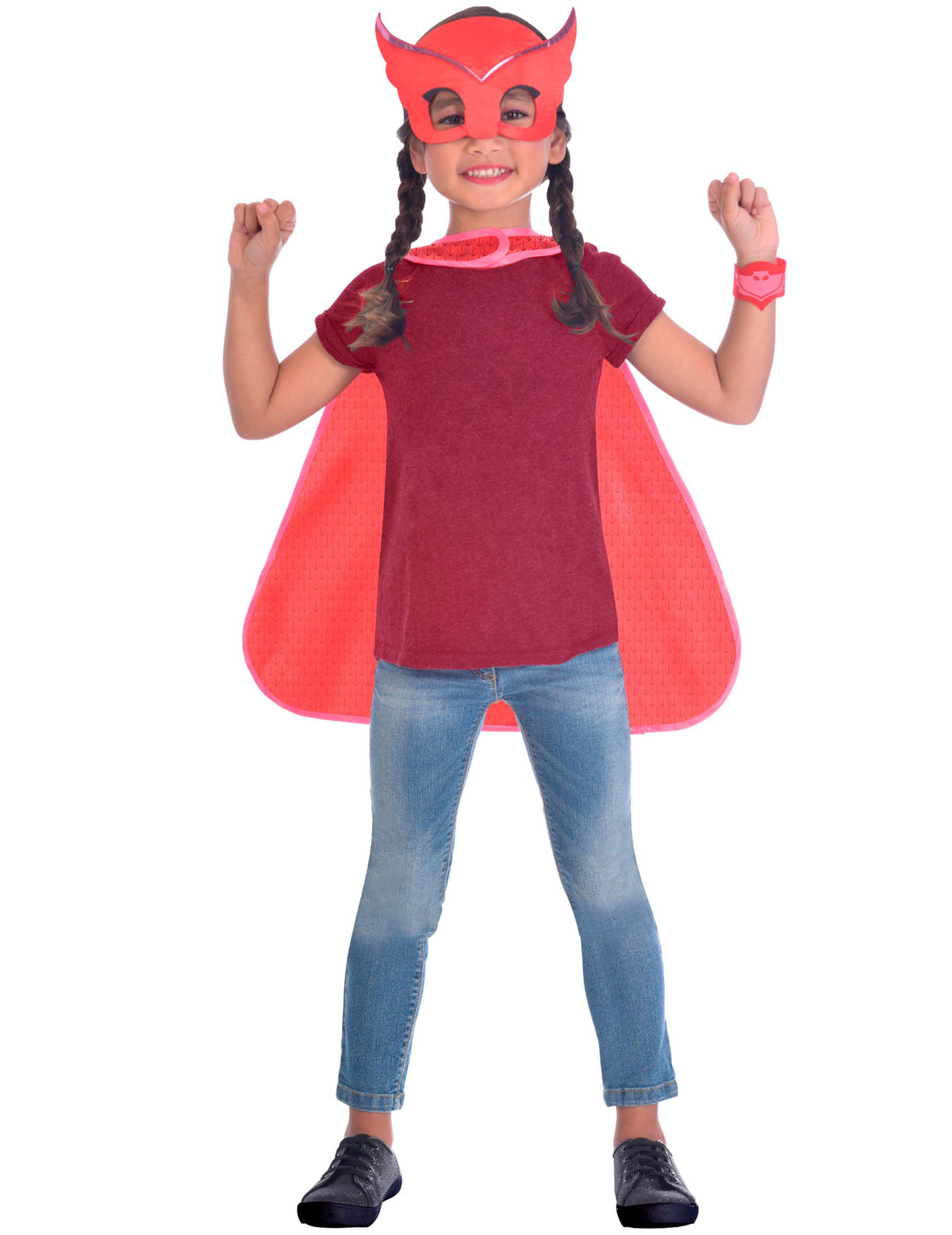 Kit masque et cape Bibou Pyjamasques pour enfant rouge