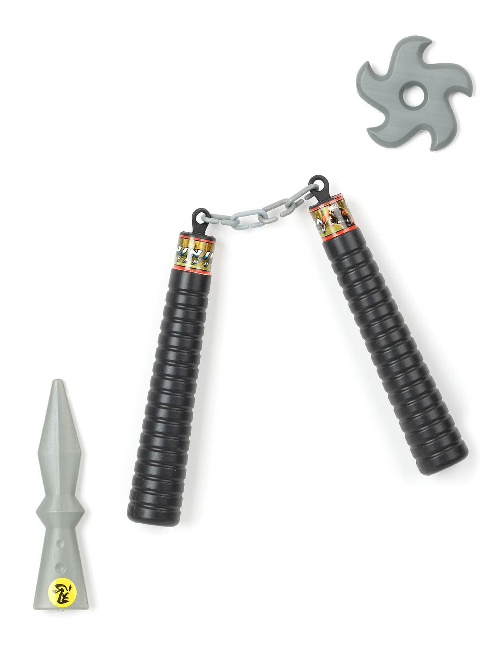 Komplet nindže nunchaku za dijete od crne i sive plastike