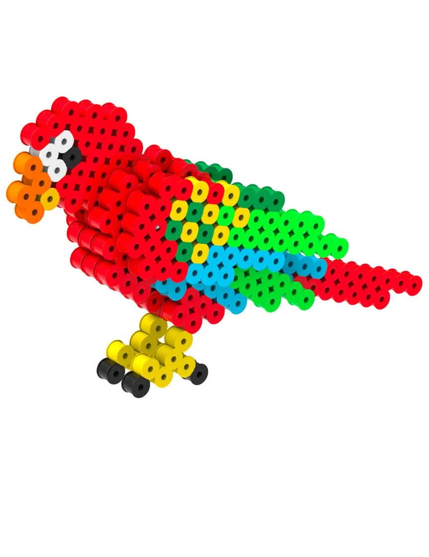 3D set perlica za glačanje papiga za dijete višebojno s dodaci