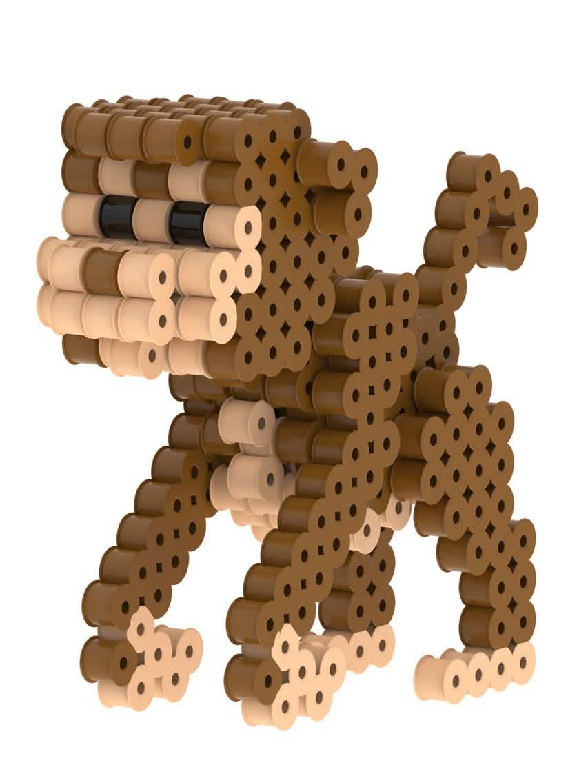 3D komplet perli za glačanje s majmuni za dijete smeđa i bež