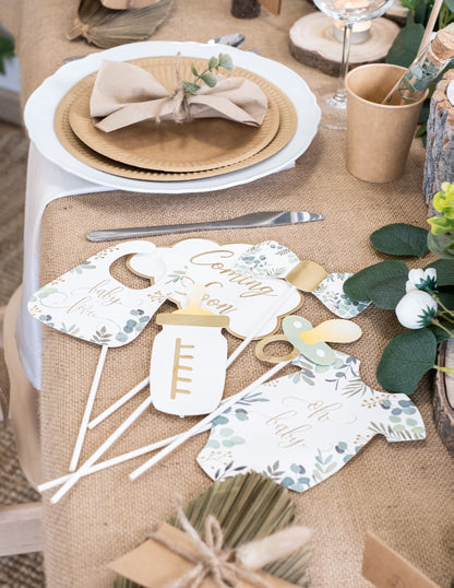 Photobooth komplet 11 pribor oh baby eucalyptus gill i zlato