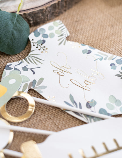 Photobooth komplet 11 pribor oh baby eucalyptus gill i zlato