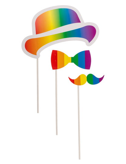 Kit photobooth arc en ciel pride 12 pièces