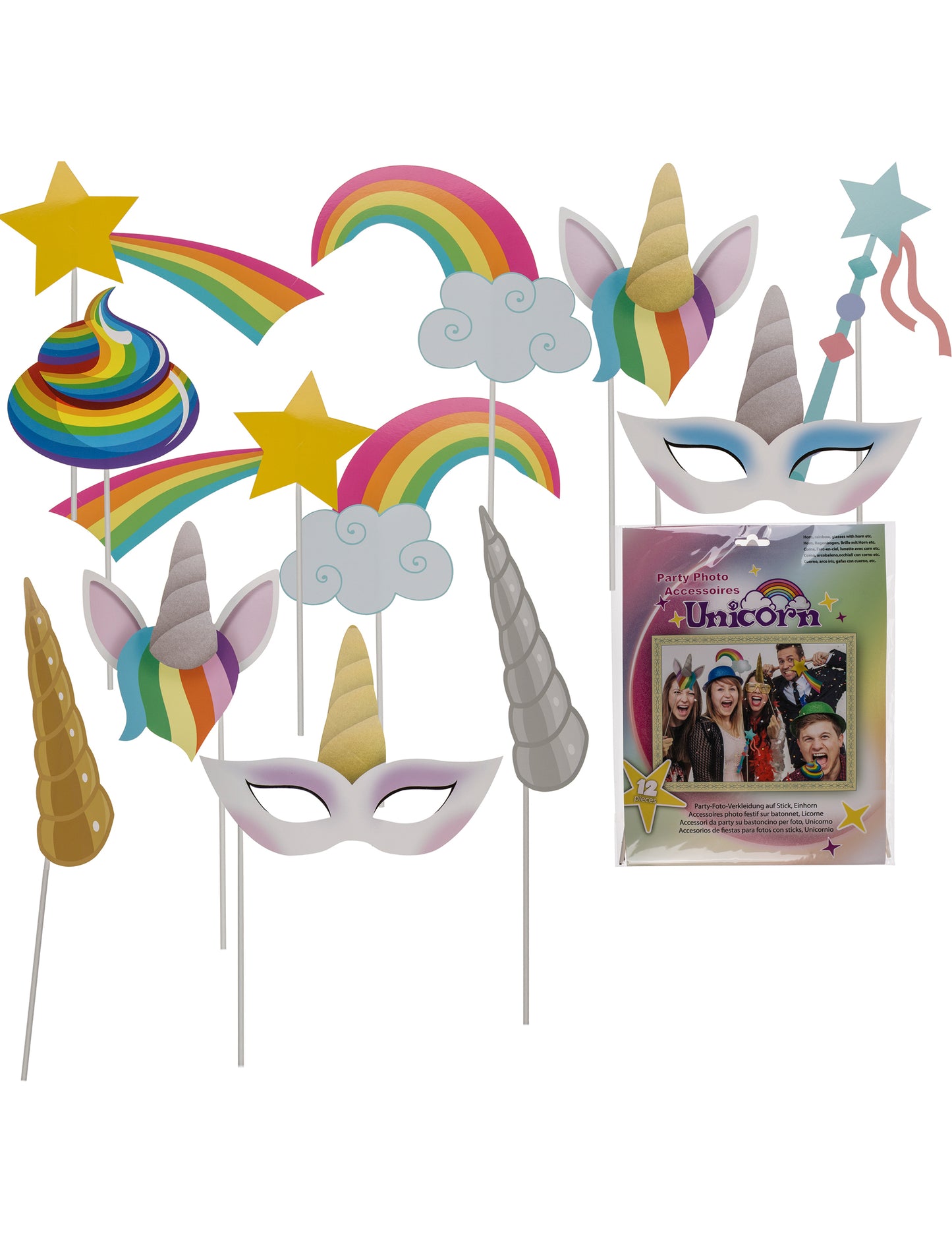 Komplet za foto kabinu s jednorogom od 12 dijelova