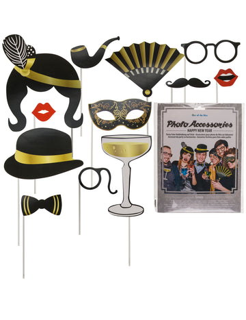 Kit photobooth nouvel an 12 pièces