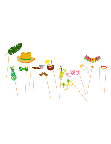 Komplet za fotokabinu s tropskim odmorom - 13 dijelova - Pribor za zabavu