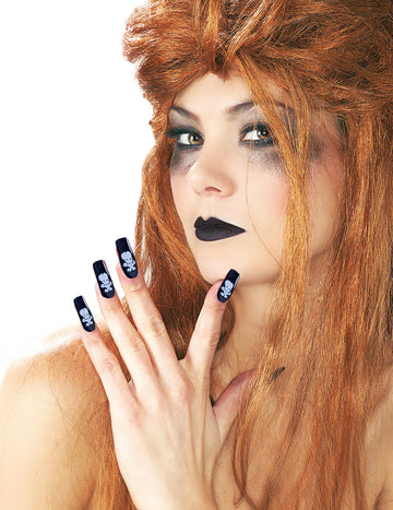 Komplet ruža za usne i lažni nokti za lubanje za odrasle