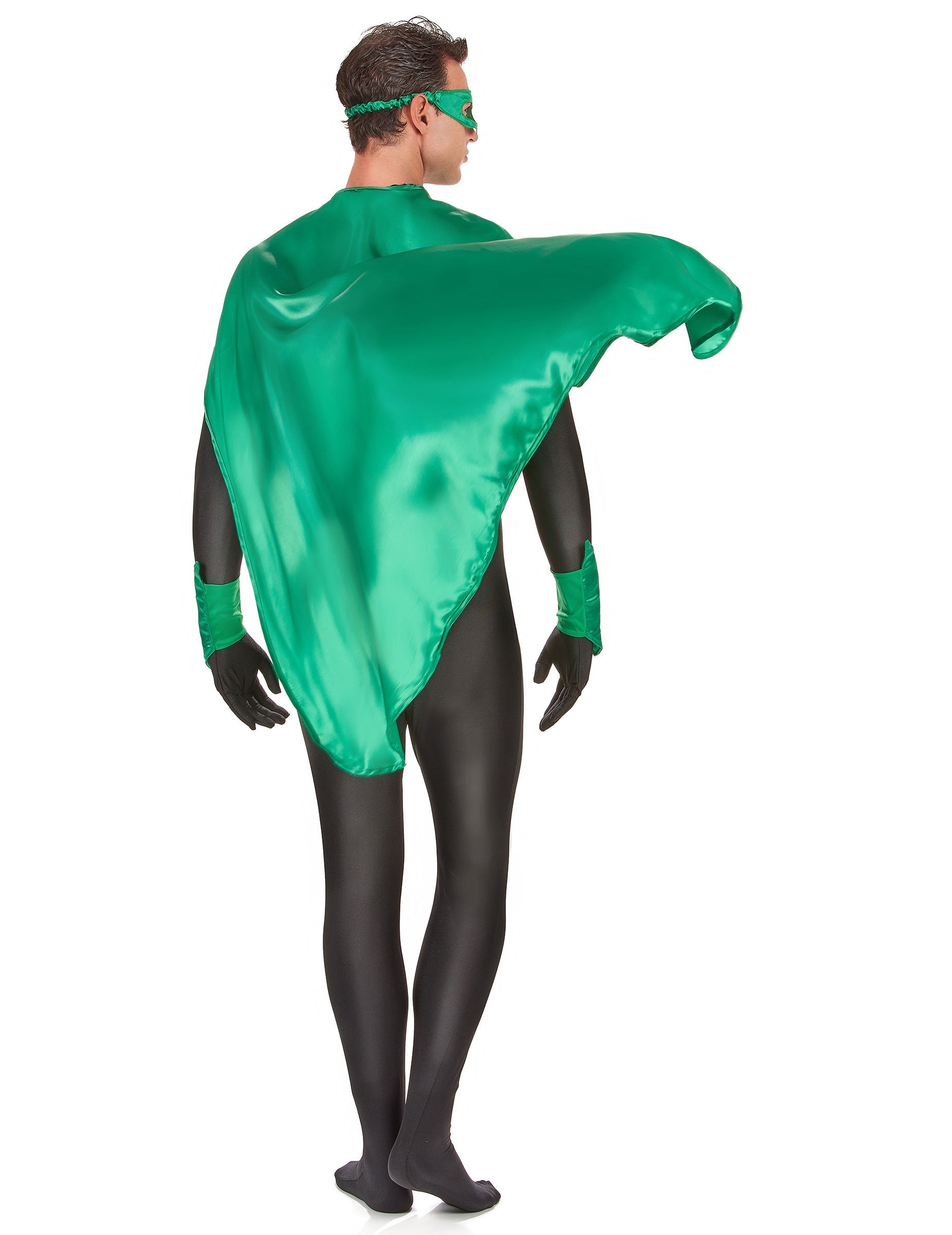 Pogled straga na zeleni kostim superjunaka za odrasle
