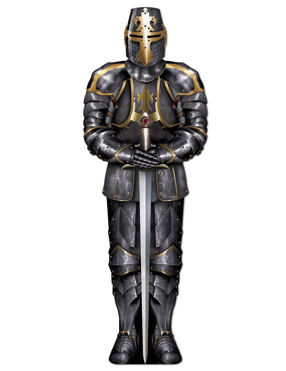Détail de la hauteur de la décoration de chevalier avec armure