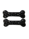 Lot de barrettes à cheveux os gothiques pour femme noir avec strass