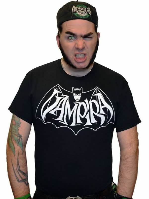 majice Vampira za odrasli crna s bijela logotipom