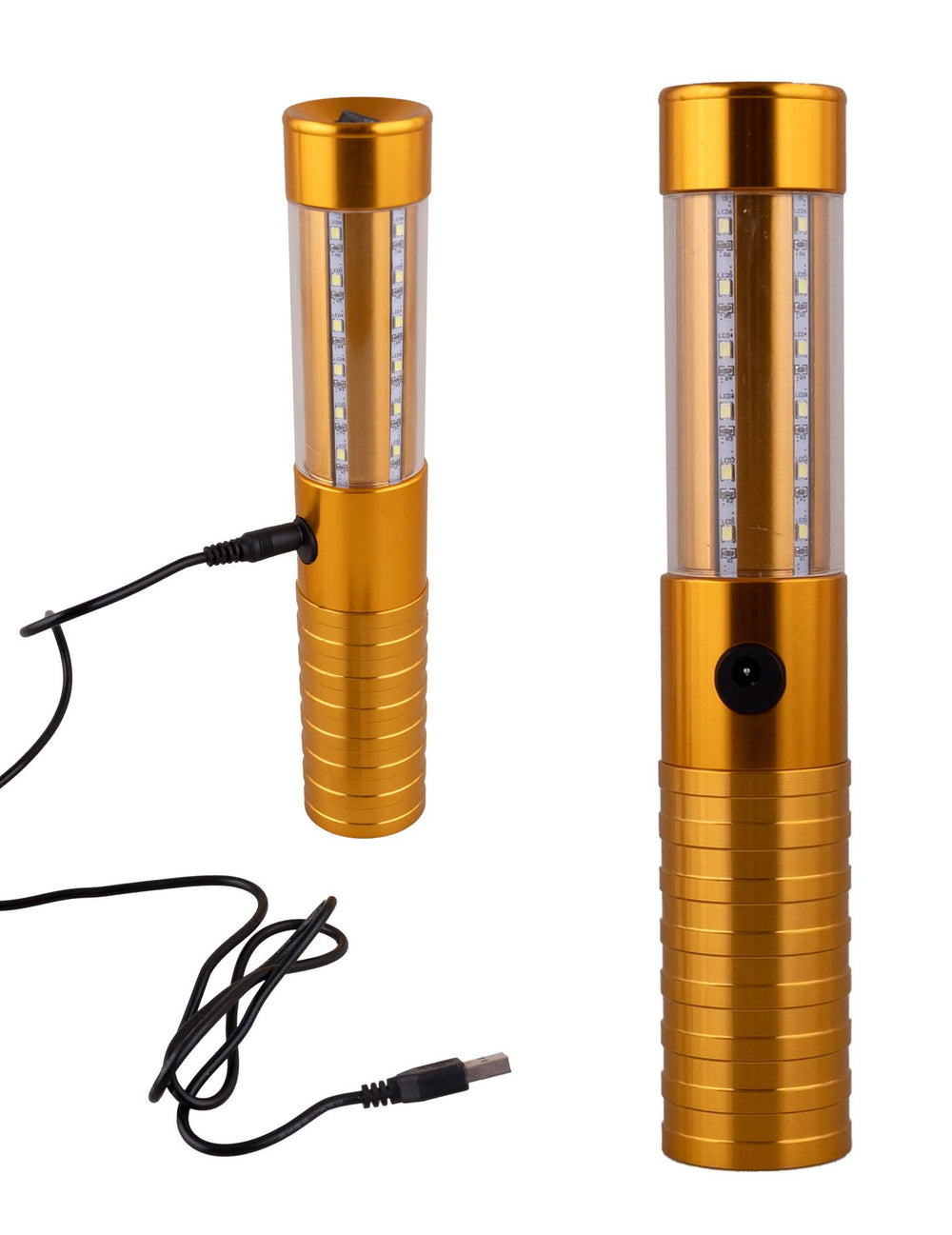 USB kabel i priključak za punjenje svjetlucave LED lampe za bocu zlatna