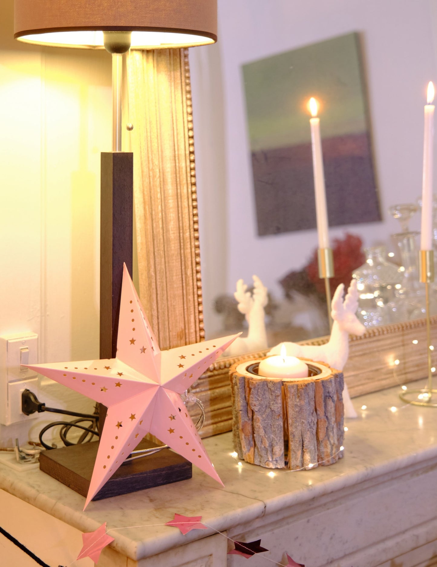 Svijetlo ružičasta zvijezda Lantern 30 cm
