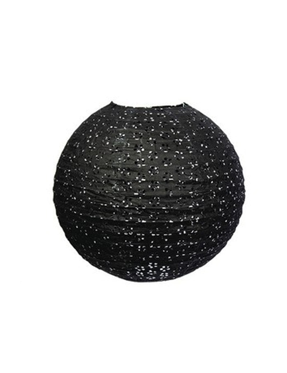 Lanterne japonaise dentellée pour décoration de fête noire en papier