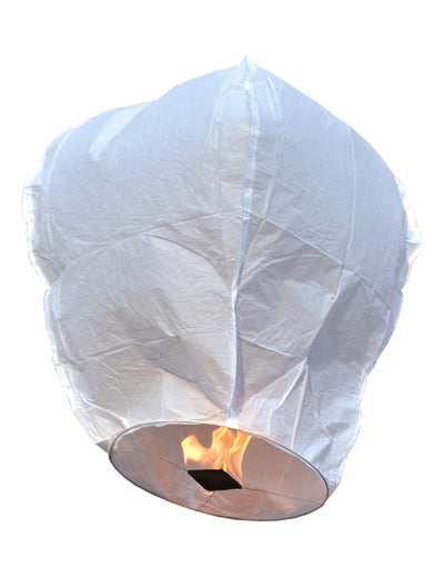 Bijeli leteći lampion od vatrostalnog papira 1m 