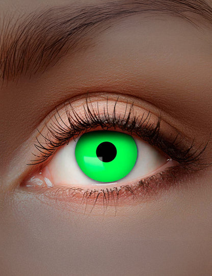 UV fantazijske leće za odrasle u fluorescentnoj zelenoj boji