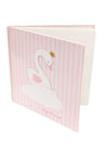 Livre d'or cygne petite princesse pour baby shower rose à rayures