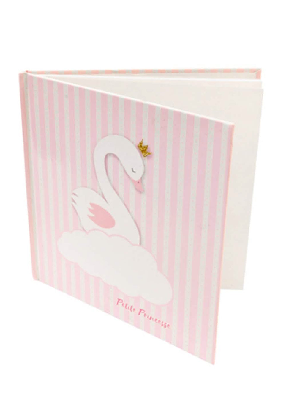 Knjiga gostiju labud za malu princezu za baby shower roza na pruge
