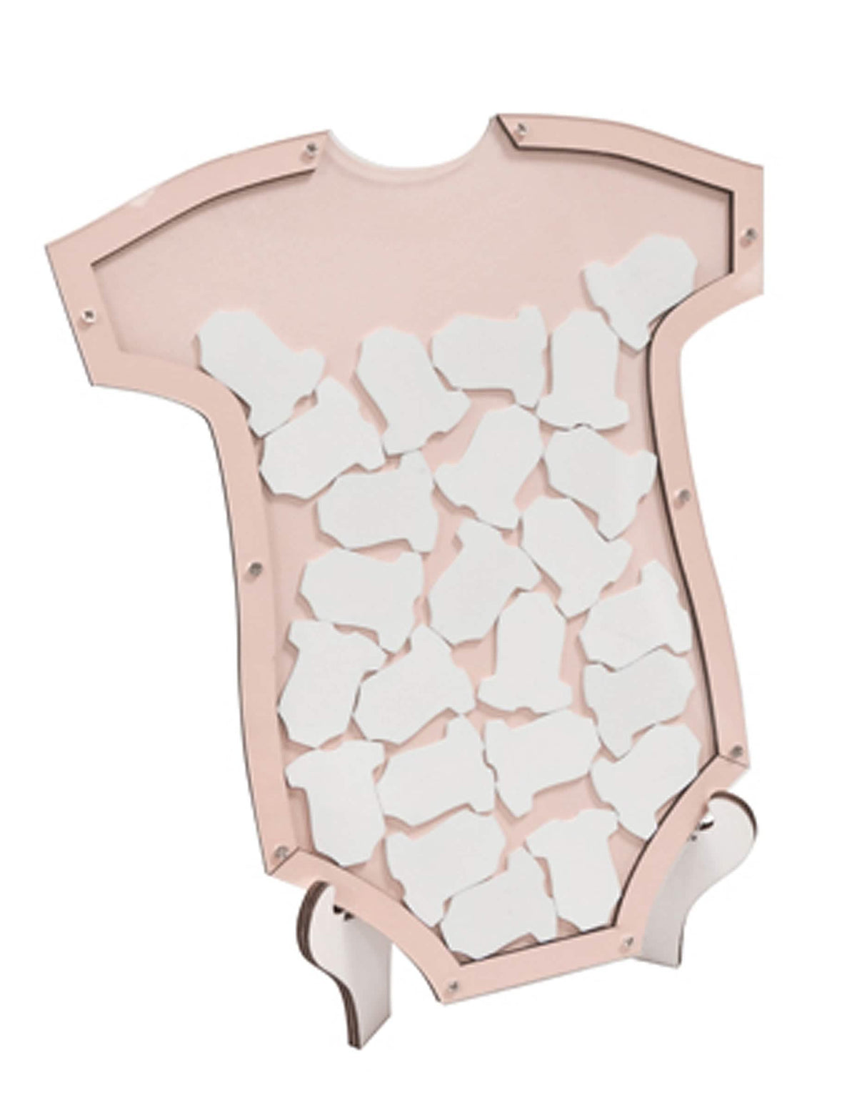 Knjiga gostiju okvir body baby shower za beba roza u drvu s 24 komada