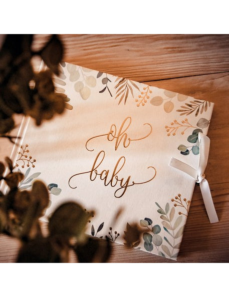 Zlatna knjiga Oh Baby Eucalyptus metal i zlato 22 x 19 cm