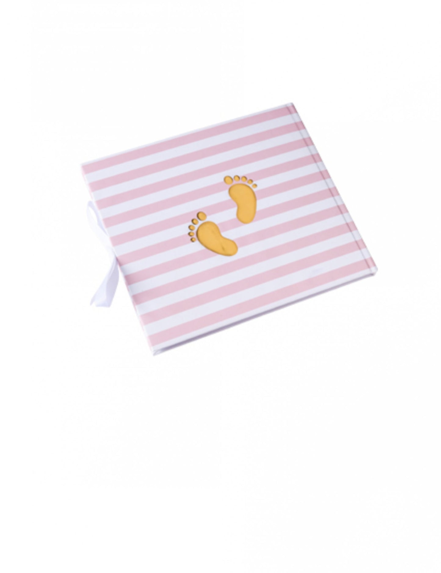 Mala, prekrasna ružičasta prugasta knjiga gostiju sa zlatnim obrubom, 22 x 19,5 cm cm 68 stranica