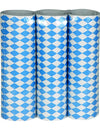 Lot de 3 serpentins Fête de la bière pour décoration bleus et blancs à motifs losanges