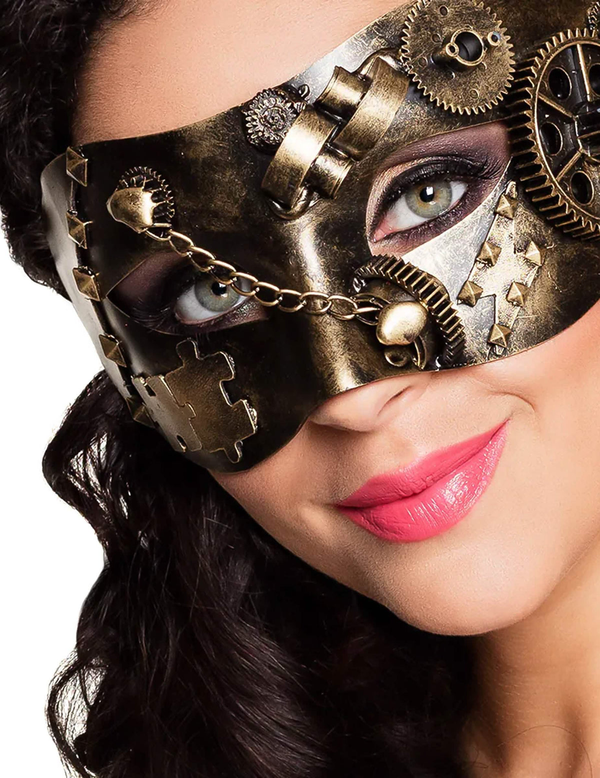 Krupni plan na zupčanike i lanac steampunk vuka
