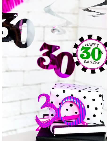 Mise en situation avec décoration d'anniversaire des naočale âge 30
