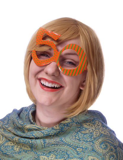 Lunettes âge 50 pour adulte orange et vert à motifs