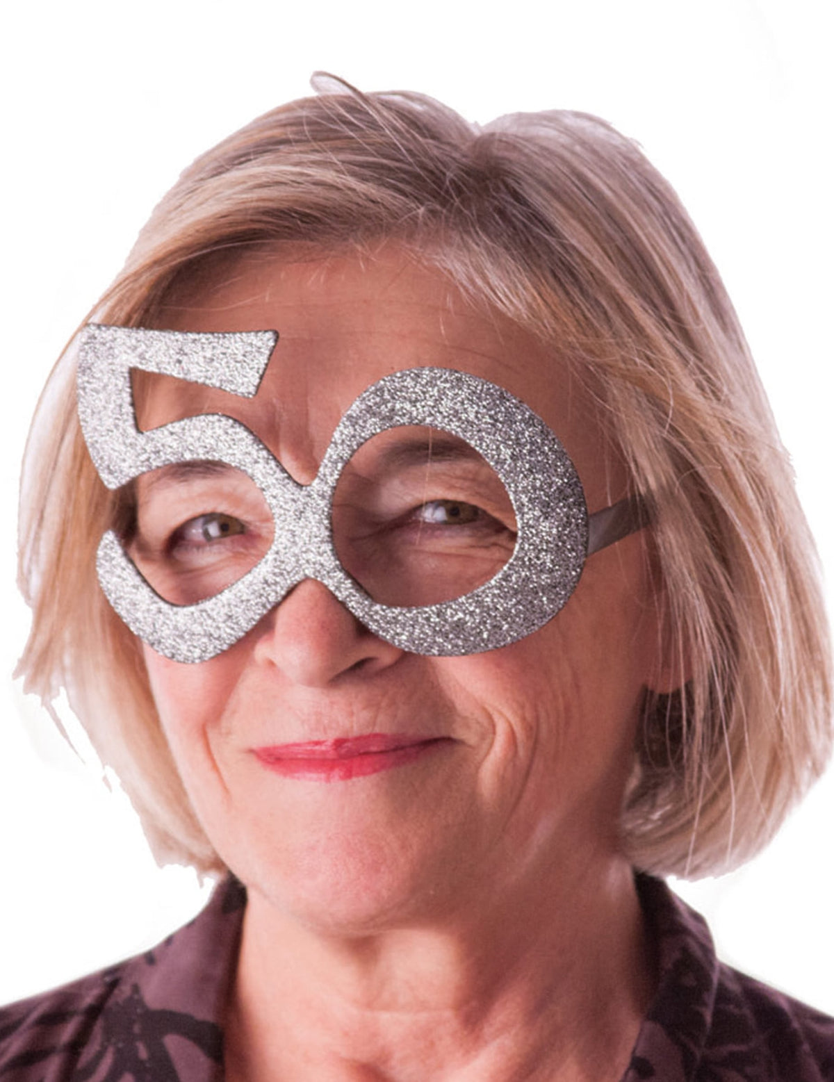 Lunettes 50 ans pour adulte argentées à paillettes