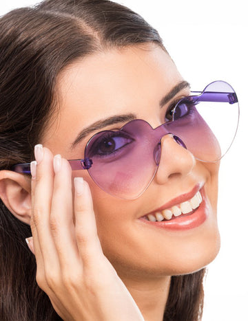 Srčane naočale dimljene ljubičaste naočale